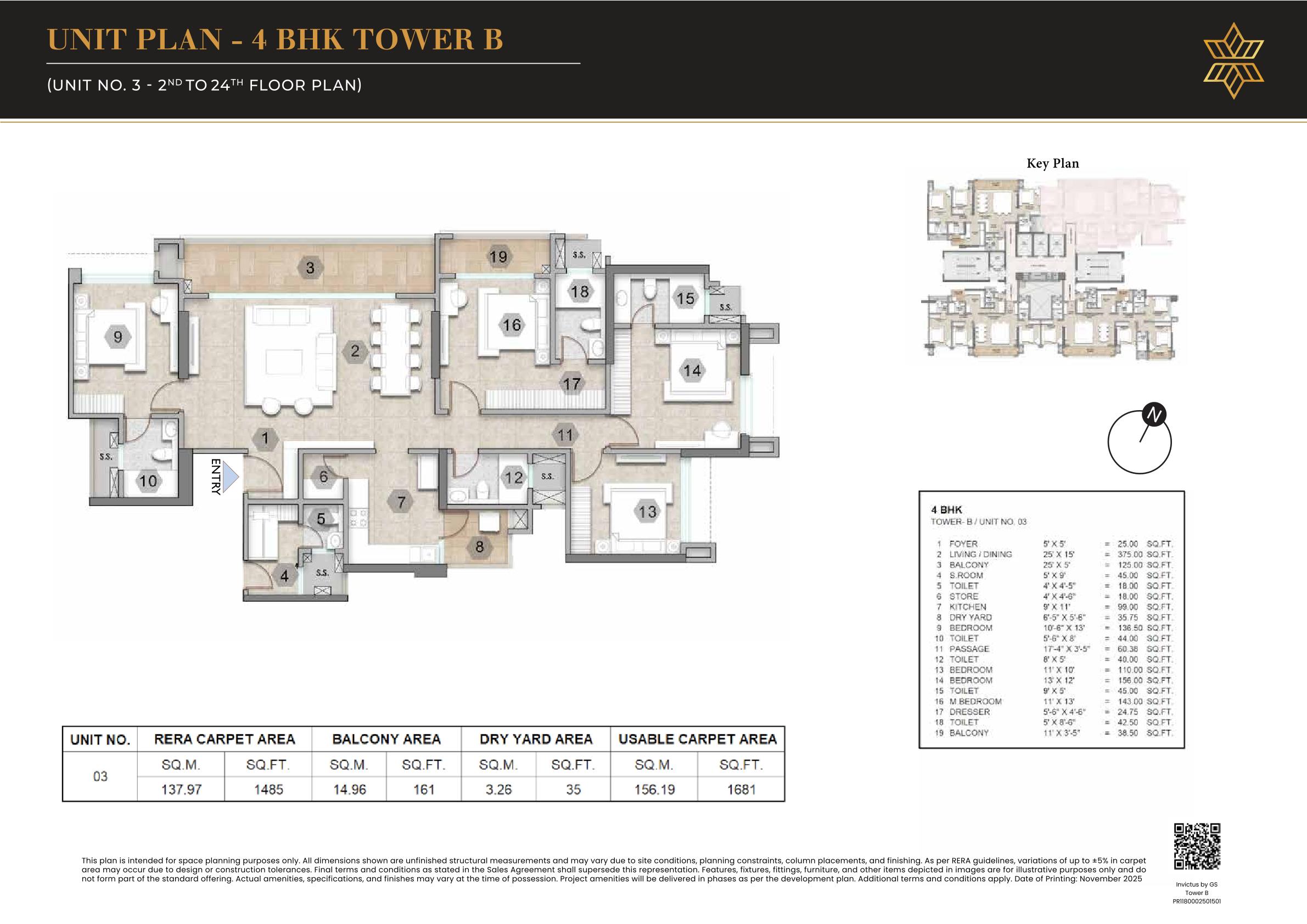 4 BHK Floor Plan